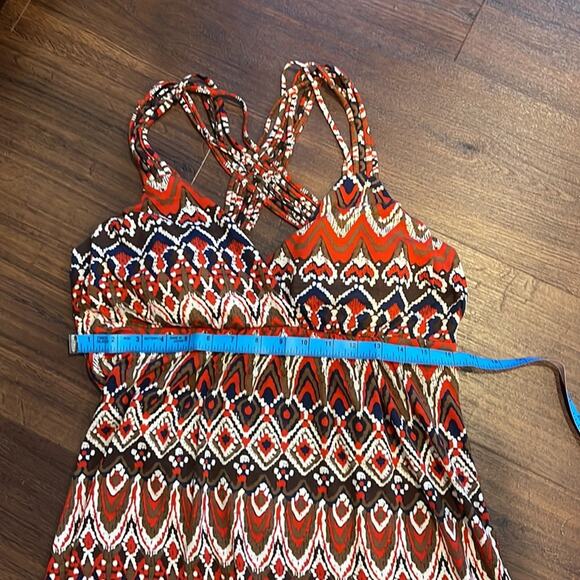 Pink Rose Maxi printed Dress, padded bra,elastic under bra area so extended more - Picture 5 of 7